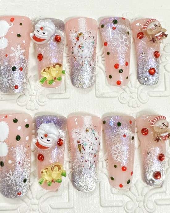 Santa Claus themed duck nail